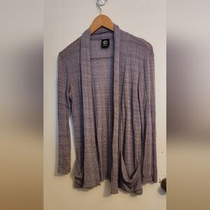 Bobeau Purple Open Front Cardigan Sweater